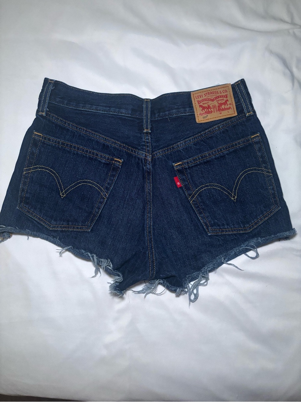 Levi's Women's Dark Indigo Denim Cutoff Shorts